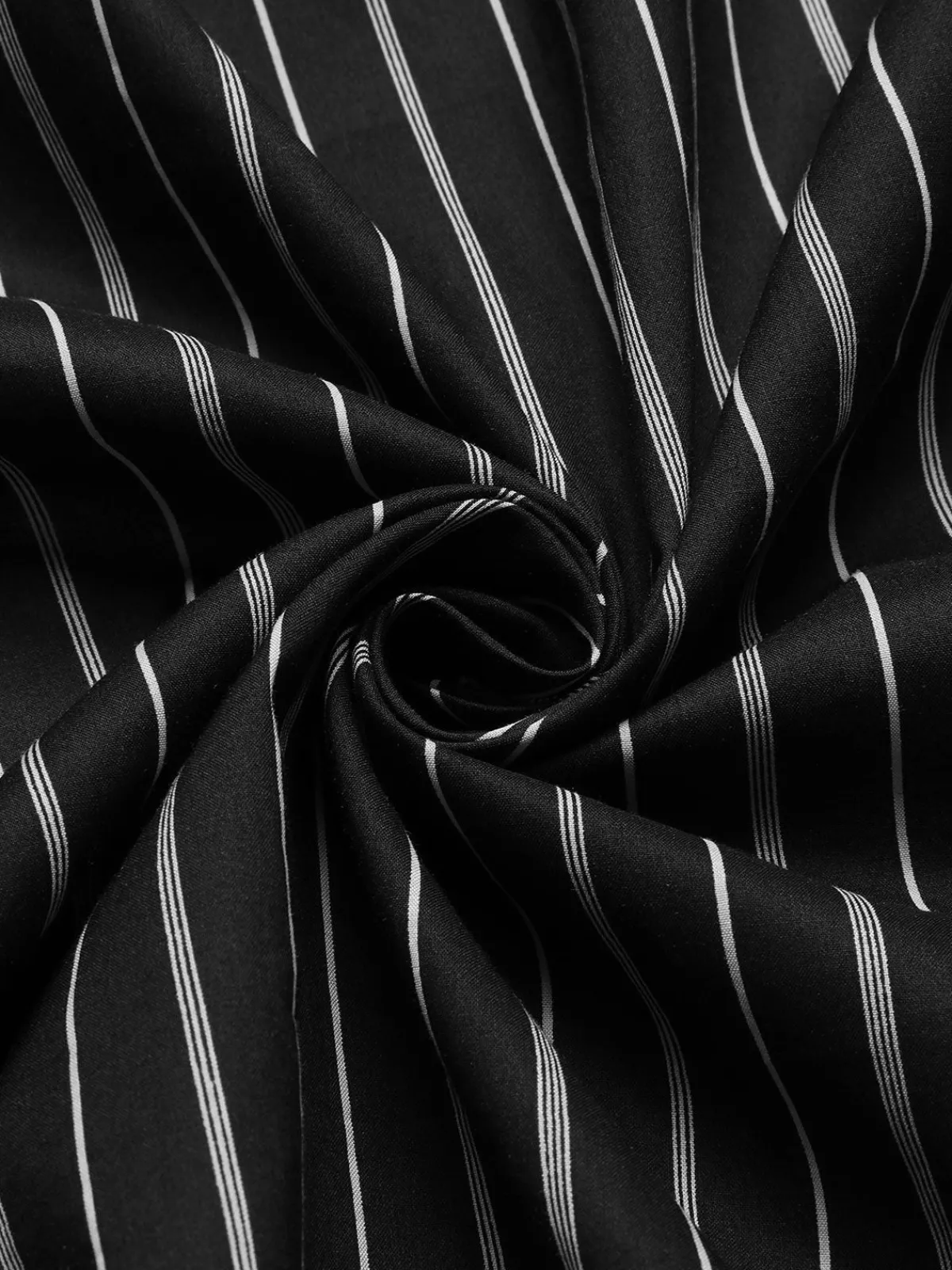 Discount Retro Stage 1930s Striped Deep V-Neck Patchwork Dress Black&White