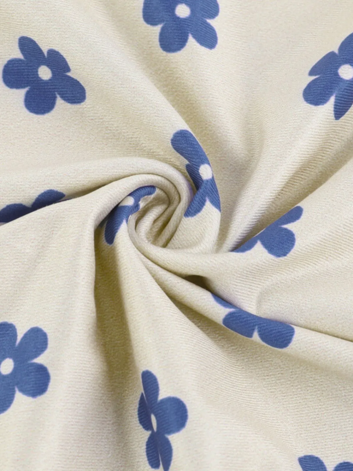 Clearance Retro Stage 1960s Floral Wide Strap Deep V-Neck Dress Blue & Apricot