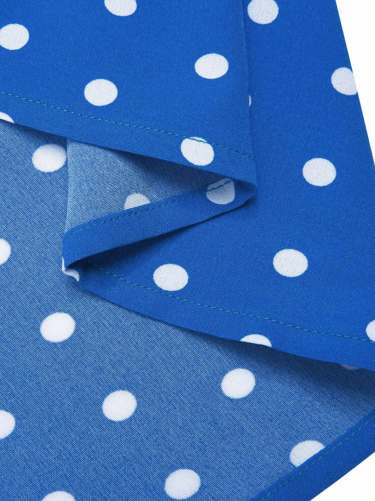 Hot Retro Stage 1940s Polka Dot Lapel Dress Blue & White