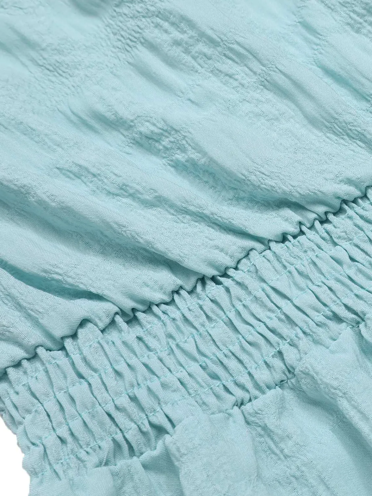 Hot Retro Stage 1950s Bandeau Ruffles Belted Romper Blue