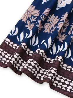 Outlet Retro Stage 1970s Boho Ethnic Print Strap Belted Jumpsuit Blue