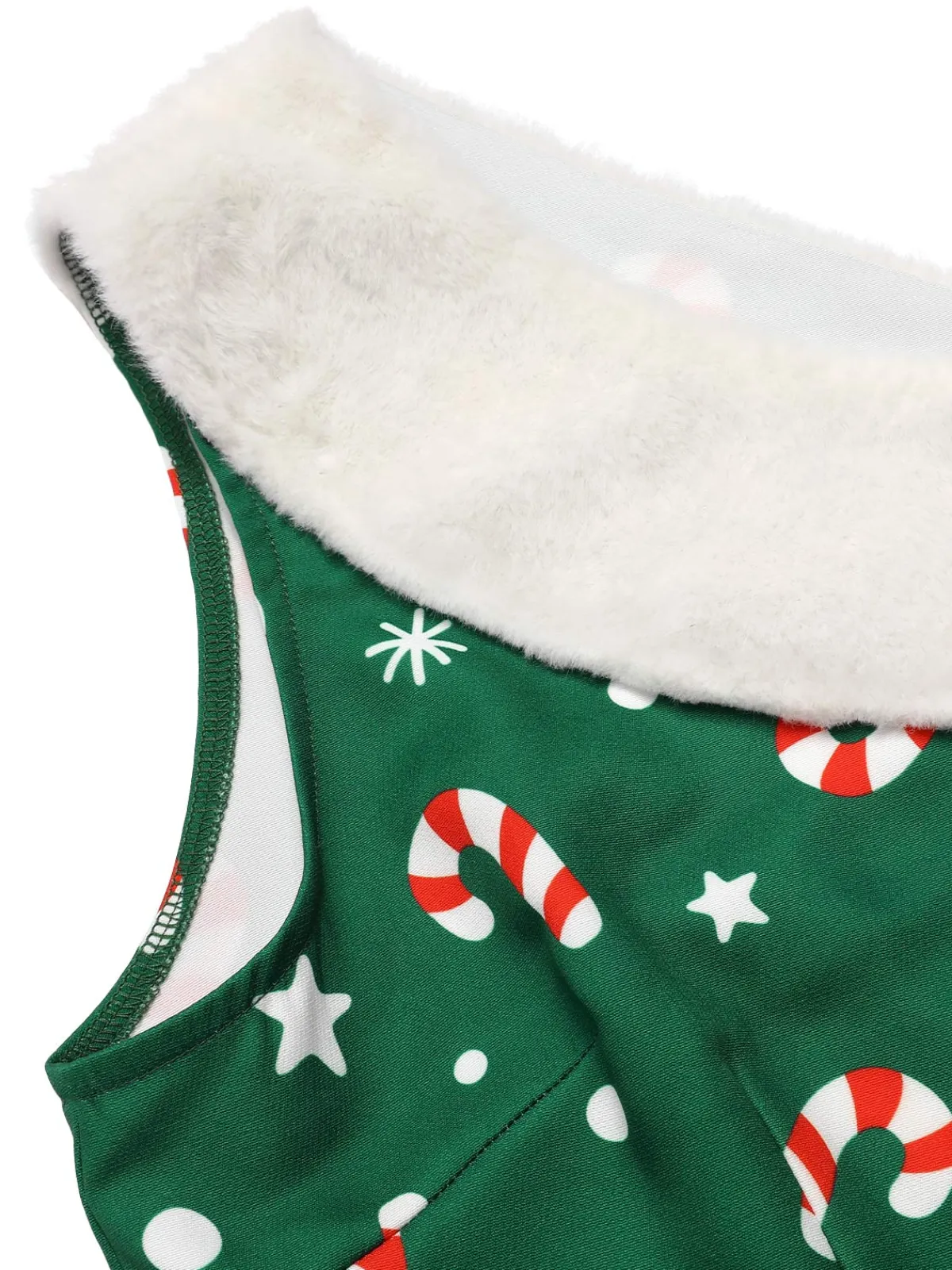 Best Retro Stage Blue 1950s Candy Cane One-Shoulder Dress