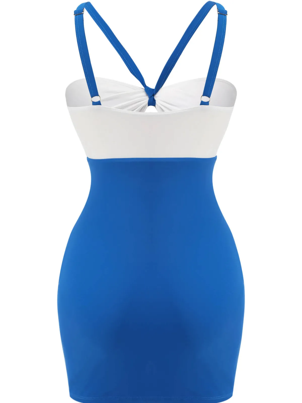 Discount Retro Stage 1940s Dolphin Halter One-piece Swimsuit Blue