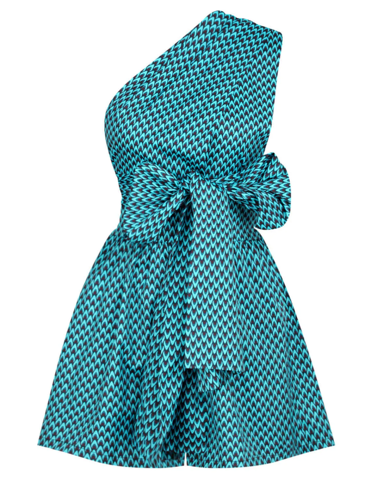 Online Retro Stage 1950s Fishback Multi-wear Cap Sleeve Romper Blue