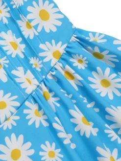 Outlet Retro Stage 1950s Halter Lace Daisy Dress Blue