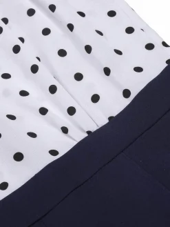 Online Retro Stage 1940s Halter Polka Dot Jumpsuit Blue