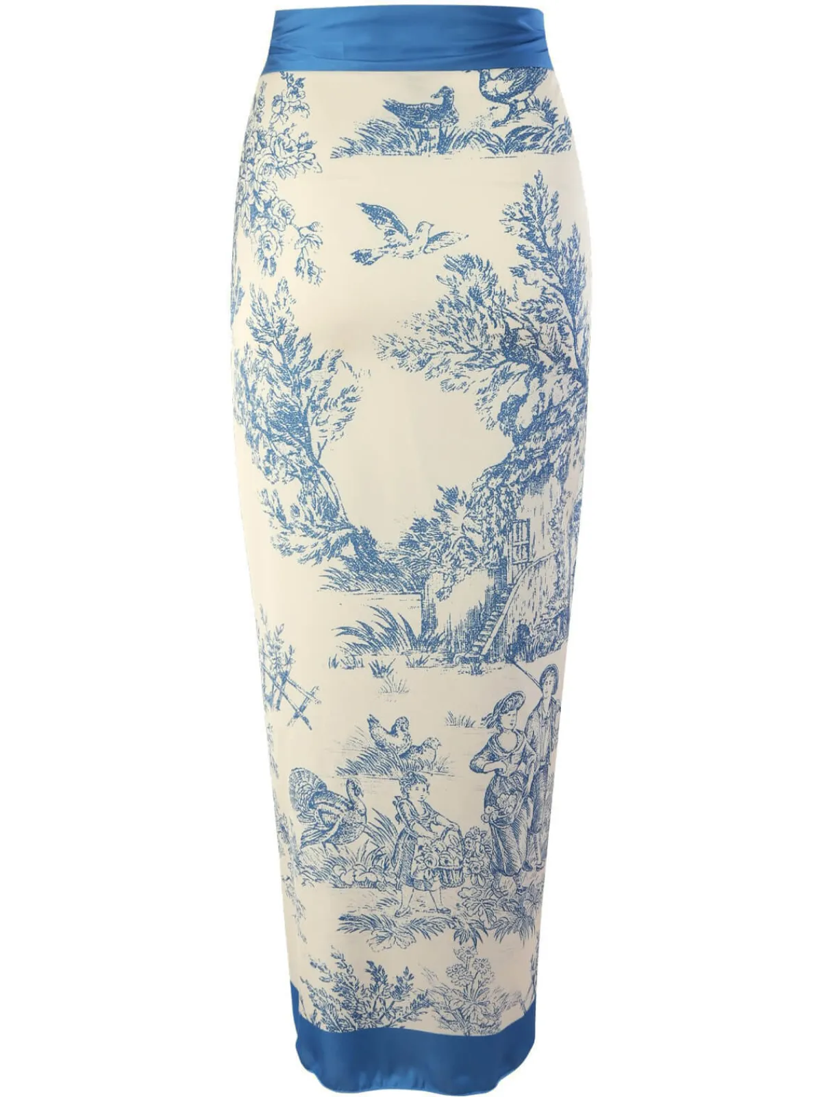Outlet Retro Stage 1960s Ink Floral Patchwork Tie-Up Cover-Up Blue