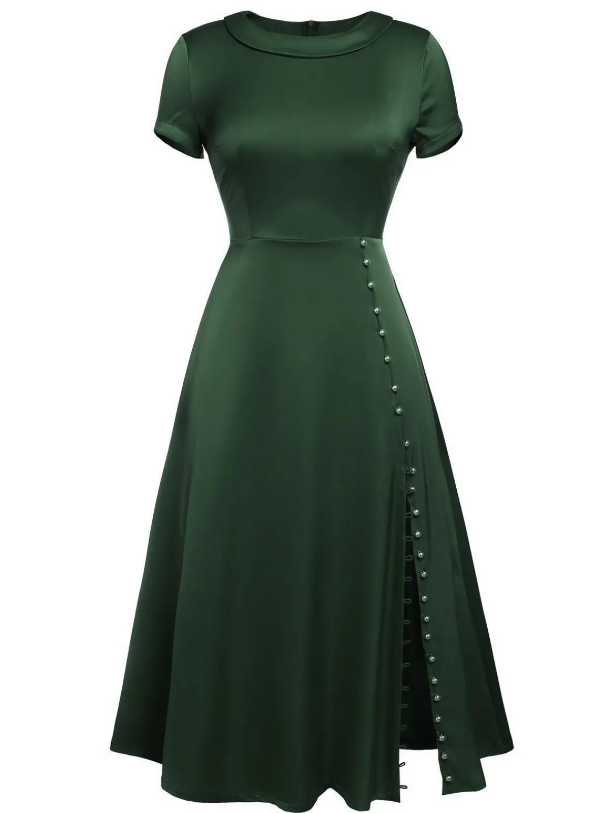 New Retro Stage Blue 1940s Pearl Buttons Darlene Dress