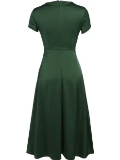 New Retro Stage Blue 1940s Pearl Buttons Darlene Dress