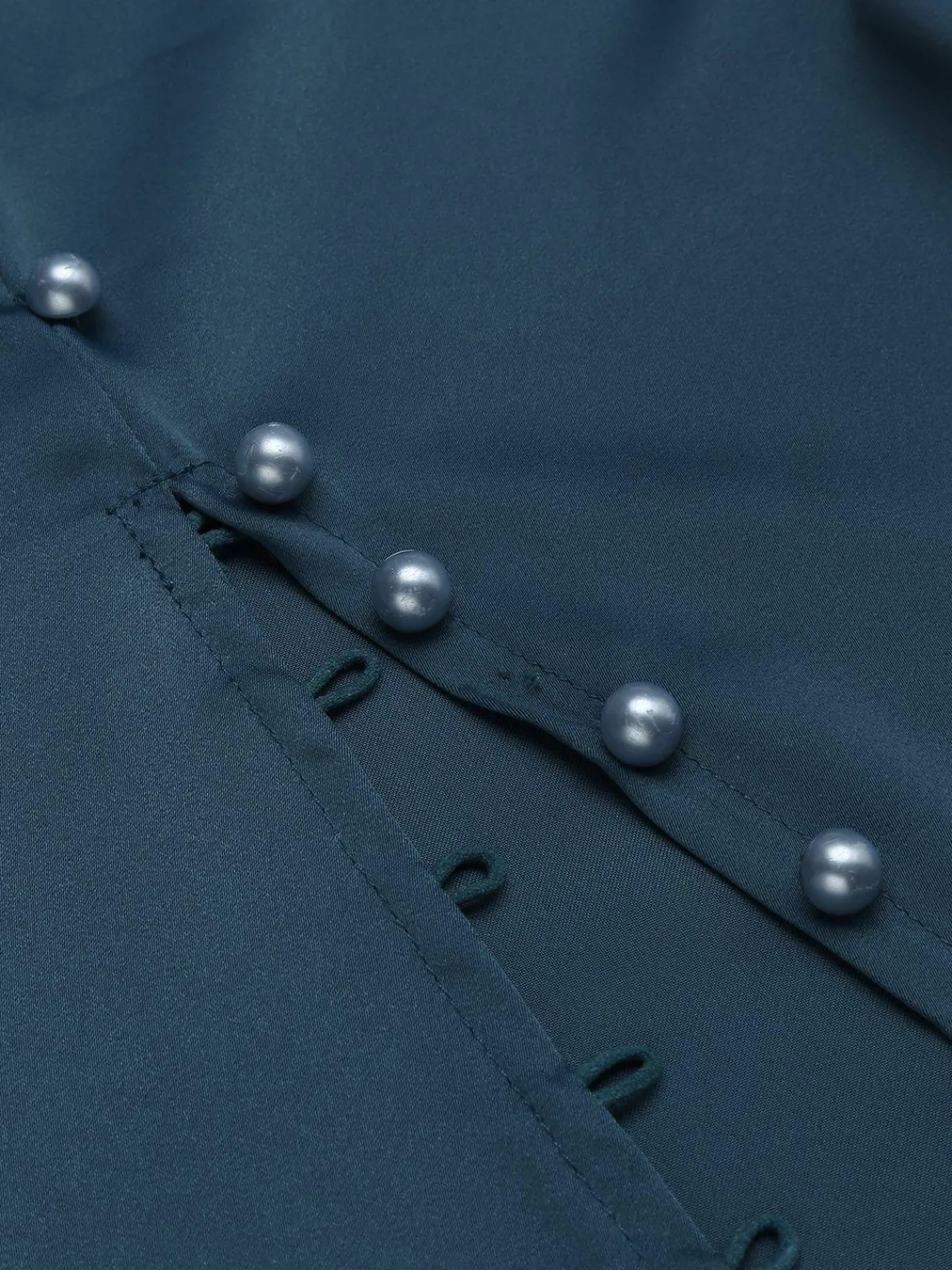 New Retro Stage Blue 1940s Pearl Buttons Darlene Dress