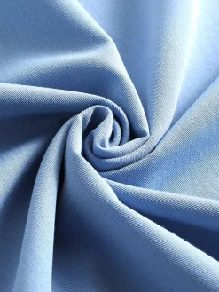 Outlet Retro Stage Blue 1950s Pocket Button Solid Dress Light Blue