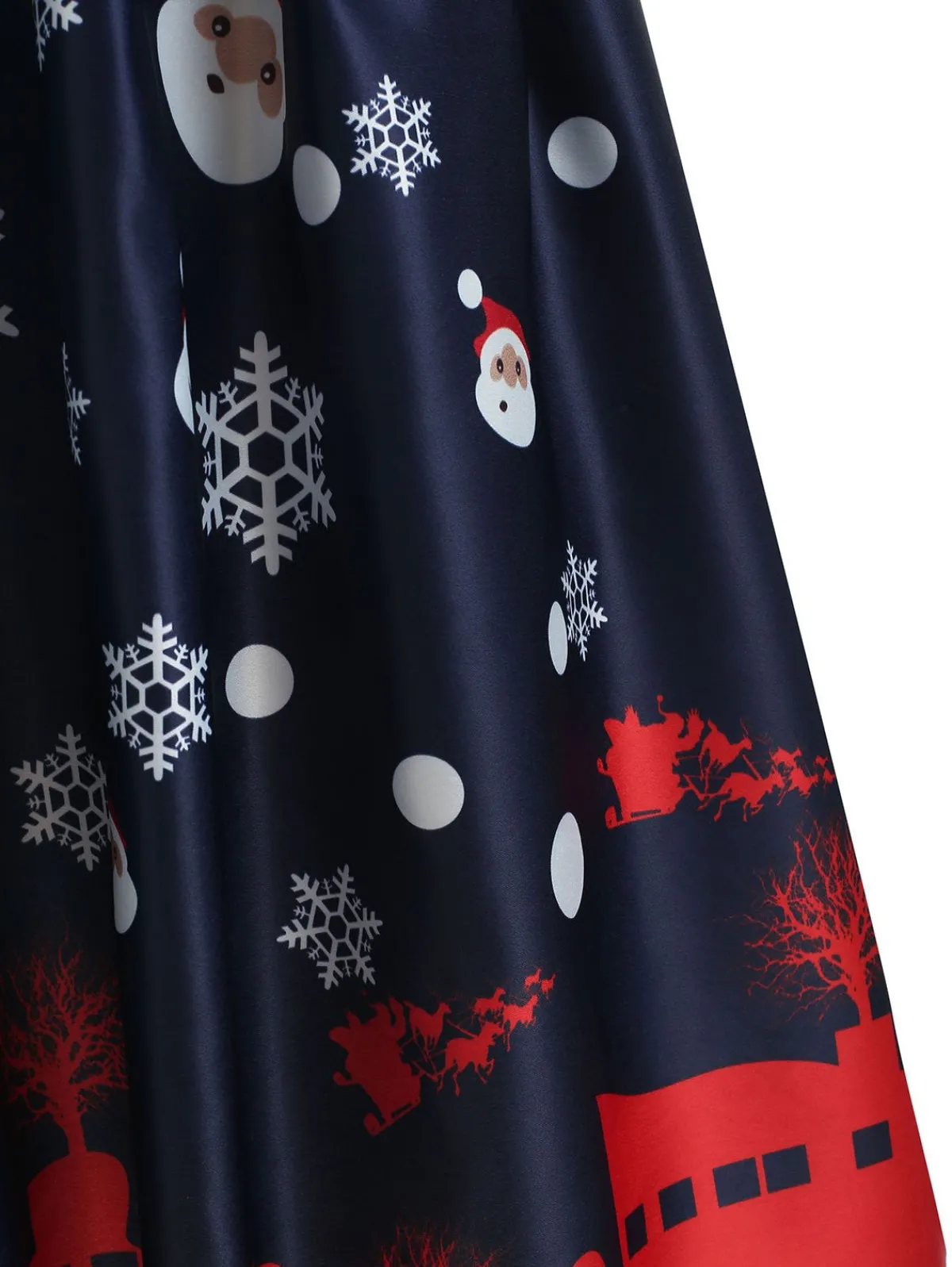 Fashion Retro Stage 1950s Santa Claus Snowfall Dress Blue