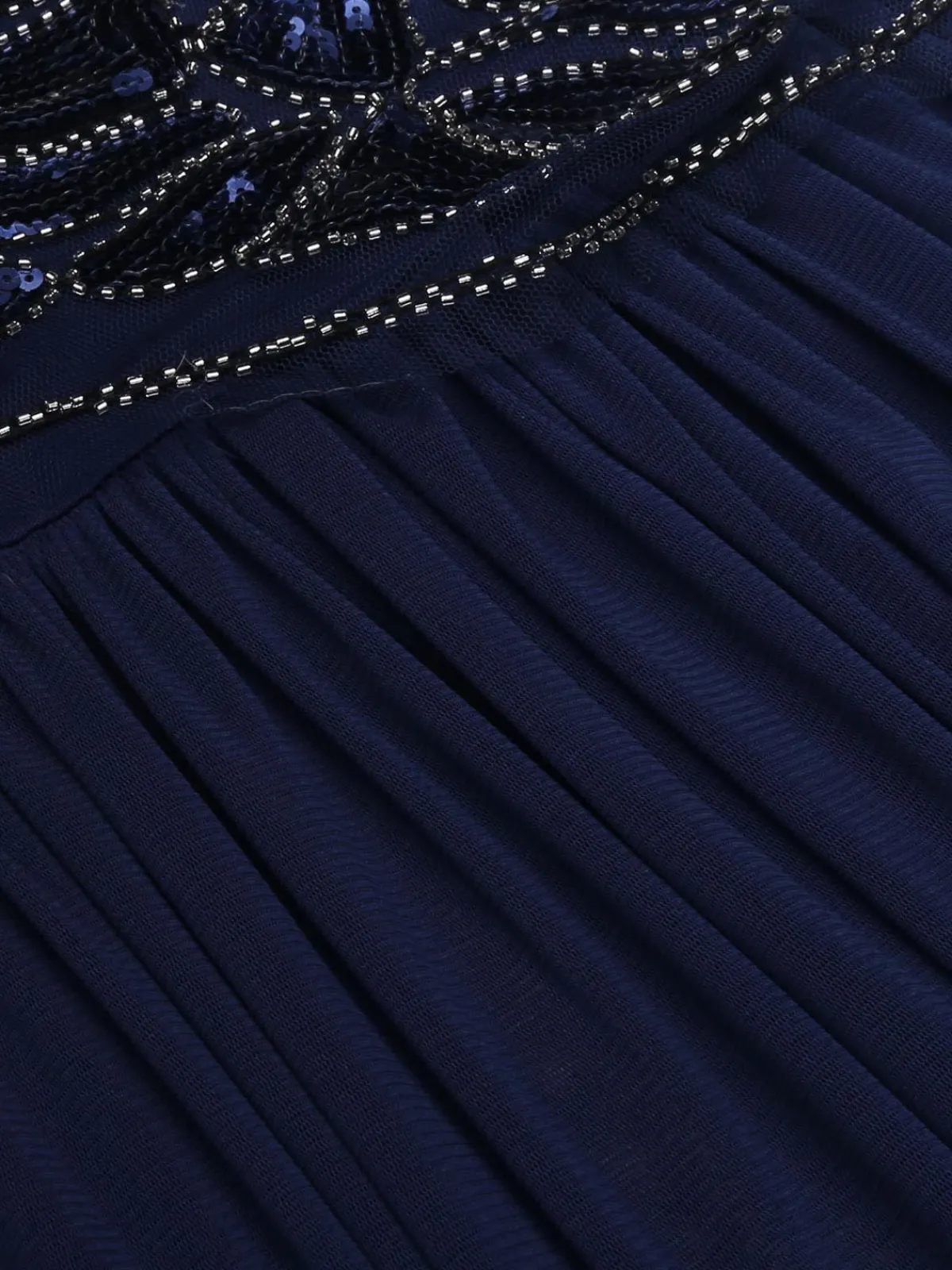 Online Retro Stage 1920s Sequin Maxi Dress Blue