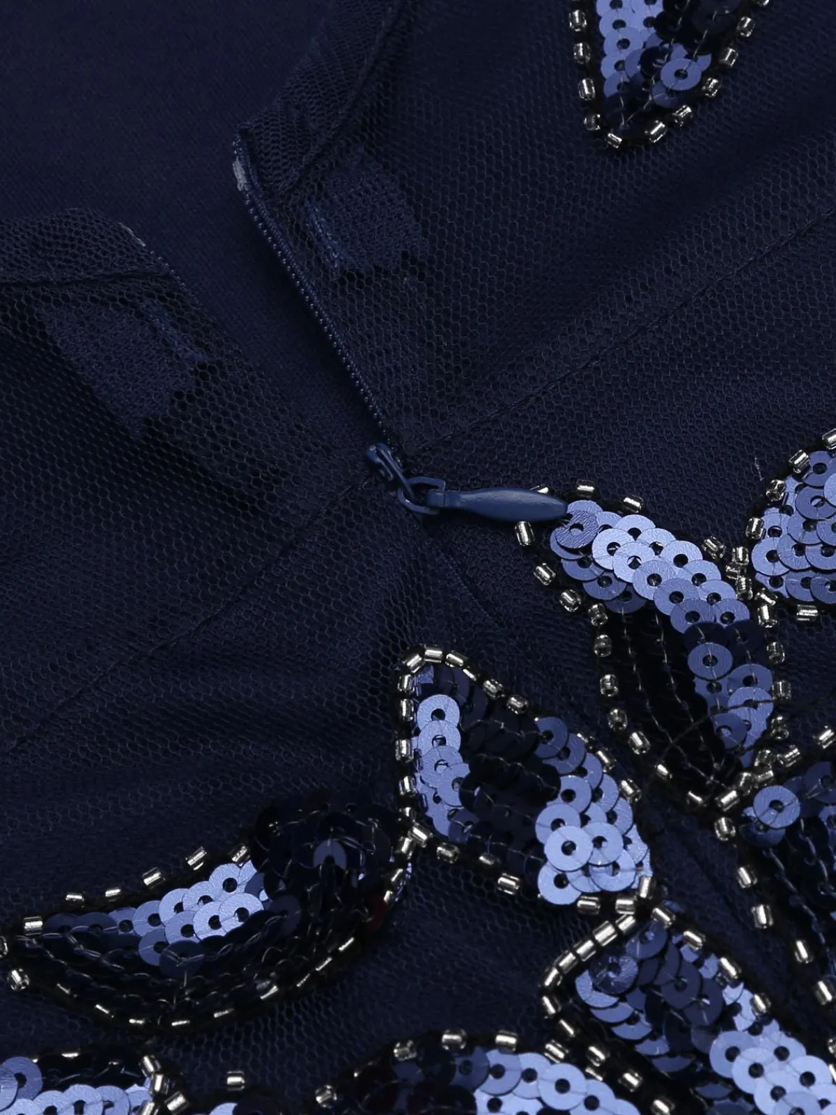Online Retro Stage 1920s Sequin Maxi Dress Blue