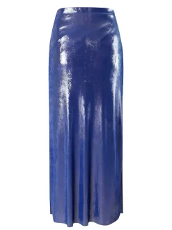 New Retro Stage Blue 1970s Shimmery Pearl Solid Cover-Up
