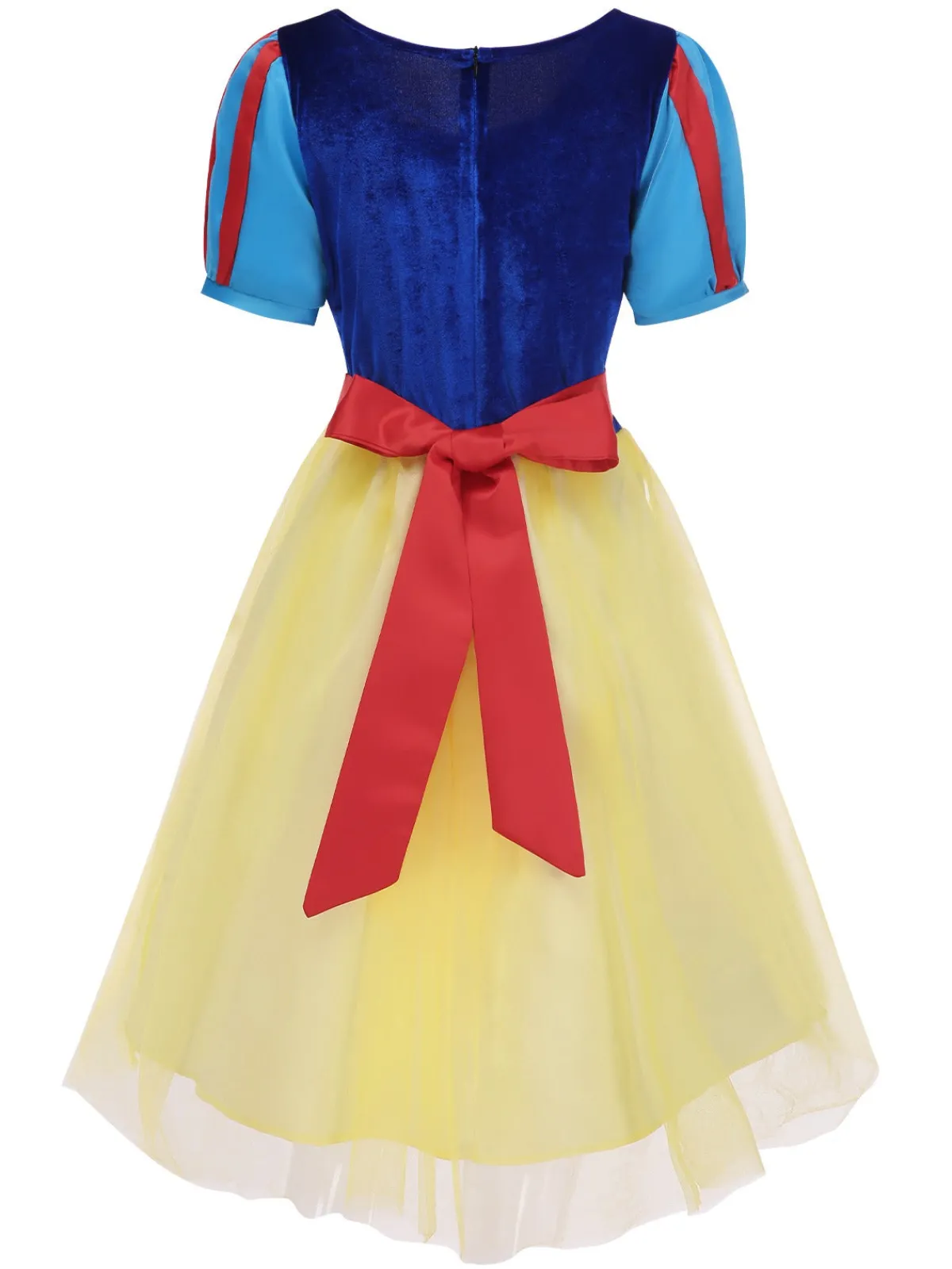 New Retro Stage 1940s Snow White Style Mesh Dress Blue