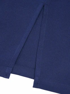 Outlet Retro Stage 1960s Solid Back Split Pencil Skirt Blue