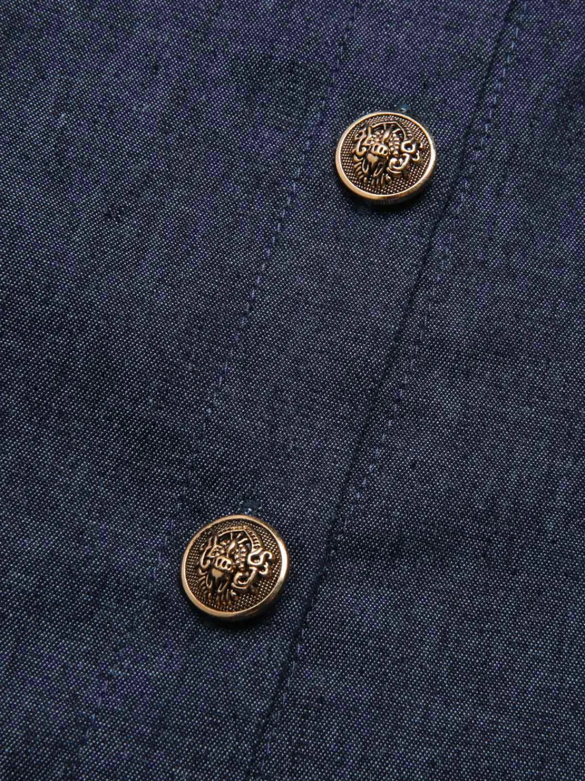Sale Retro Stage 1940s Solid Button Lapel Blouse Blue
