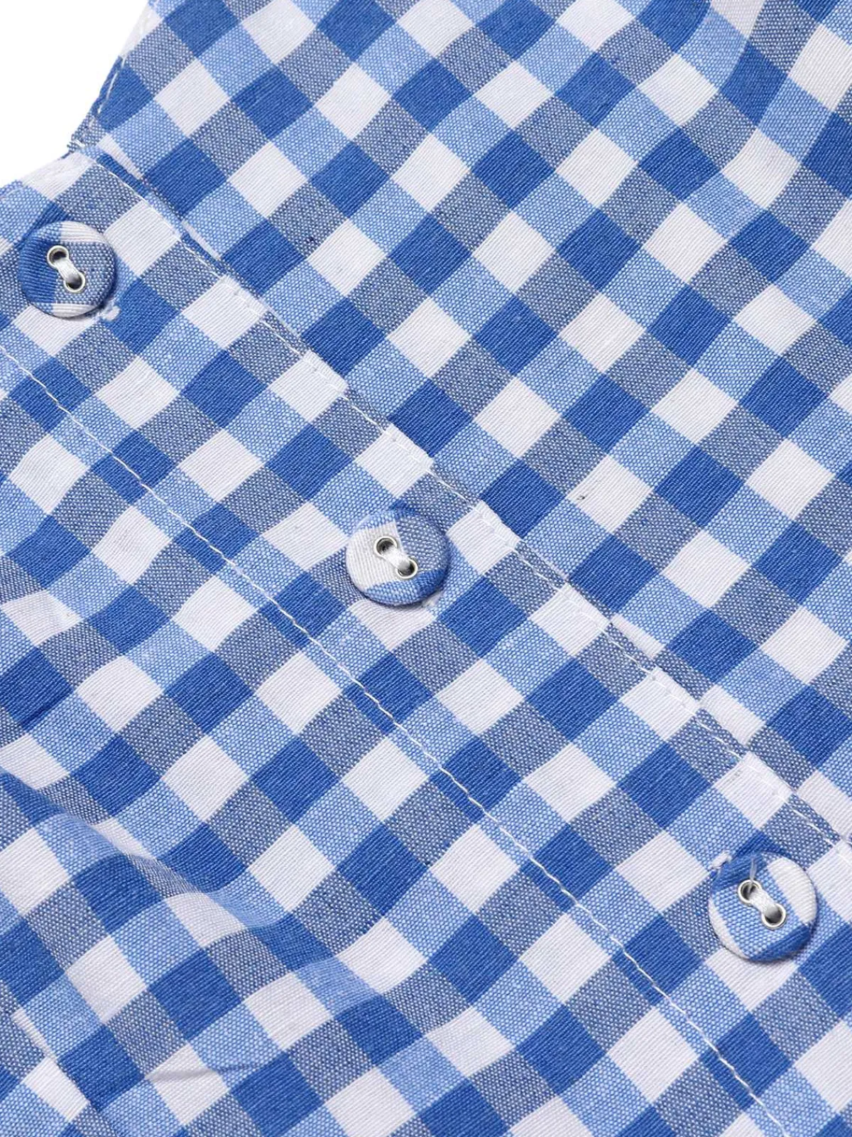 Discount Retro Stage 1960s Spaghetti Strap Plaids Romper Blue