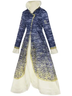 Best Retro Stage 1930s Stand Collar Madame Morrible Stardust Coat Blue