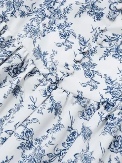 Online Retro Stage 1950s Strap Floral Lace Corset Dress Blue