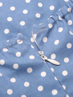 Hot Retro Stage 1950s Straps Pocket Swing Dress Blue