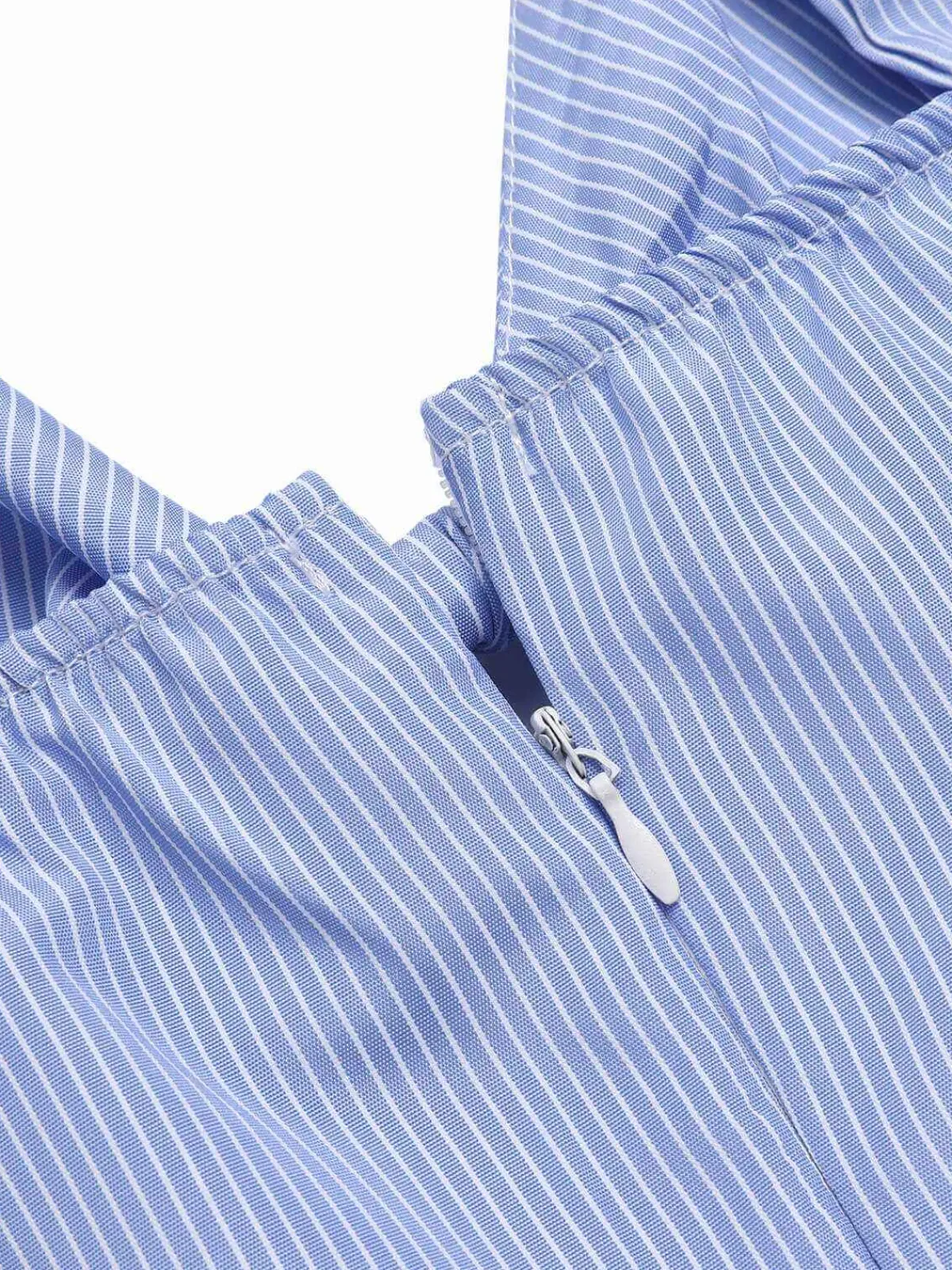 Online Retro Stage 1930s Stripe Cutout Wide Strap Jumpsuit Blue
