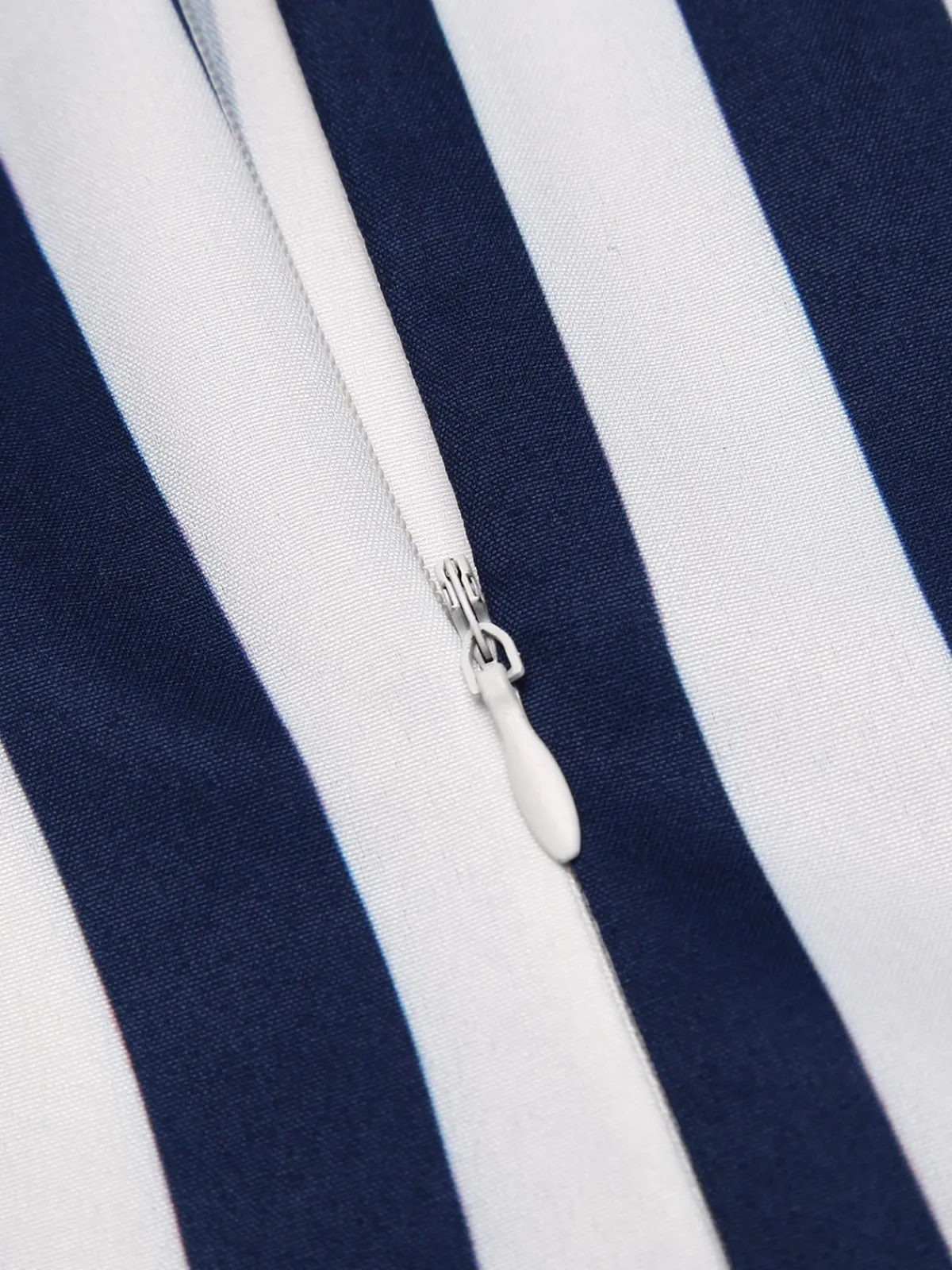Online Retro Stage 1930s Striped Ruffle Jumpsuit Blue