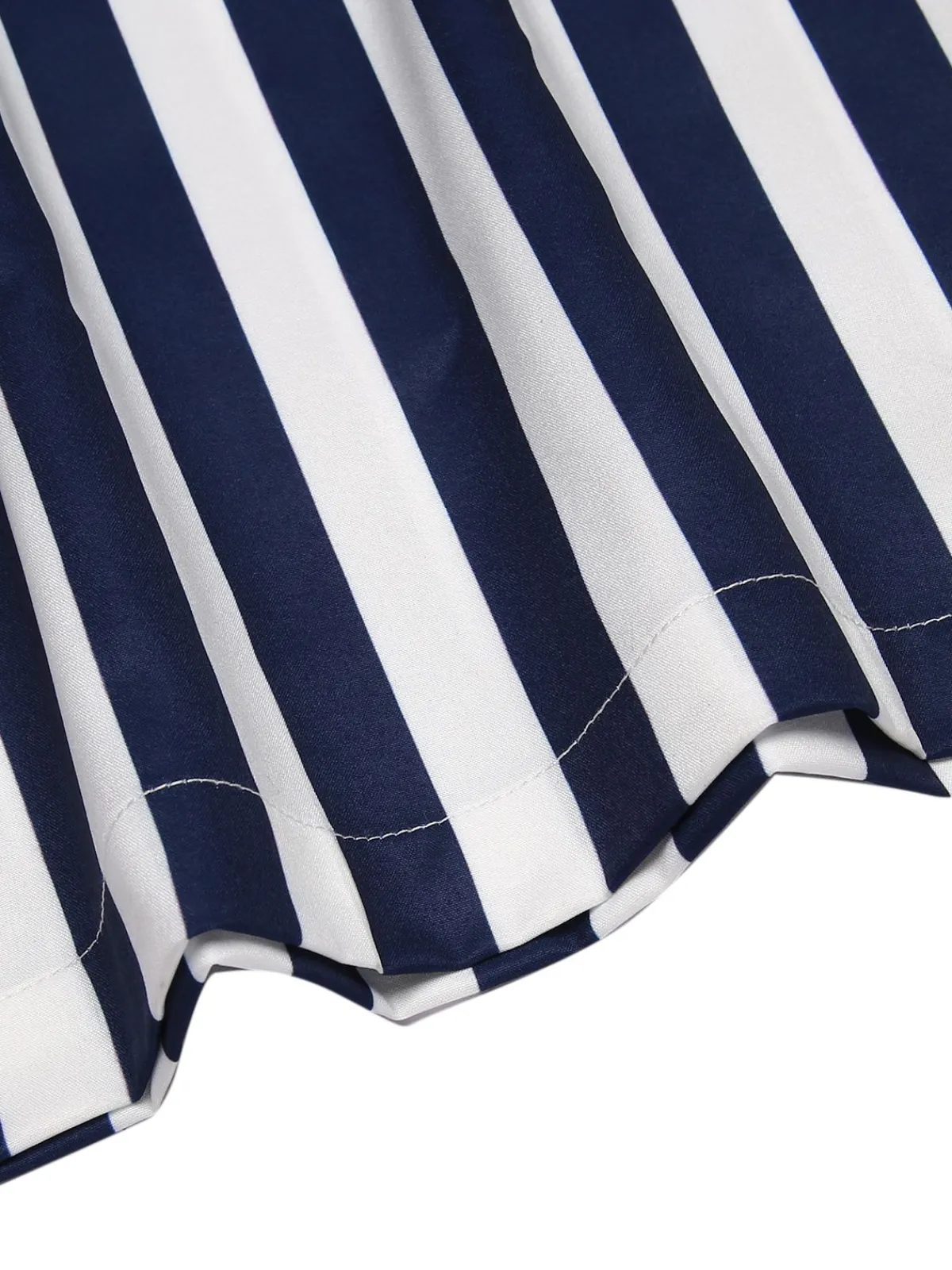 Online Retro Stage 1930s Striped Ruffle Jumpsuit Blue