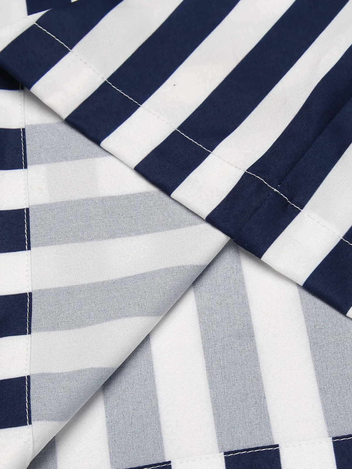 Online Retro Stage 1930s Striped Ruffle Jumpsuit Blue
