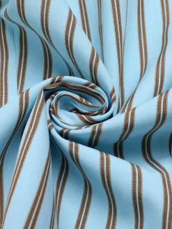 Outlet Retro Stage 1950s Stripes Patchwork Sleeveless Blouse Blue
