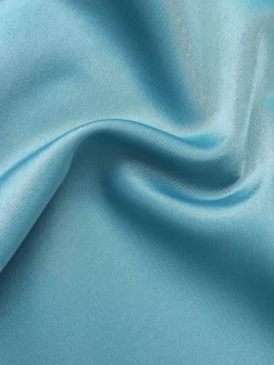 Sale Retro Stage Blue 1950s Stripes Patchwork Pocketed Dress Light Blue