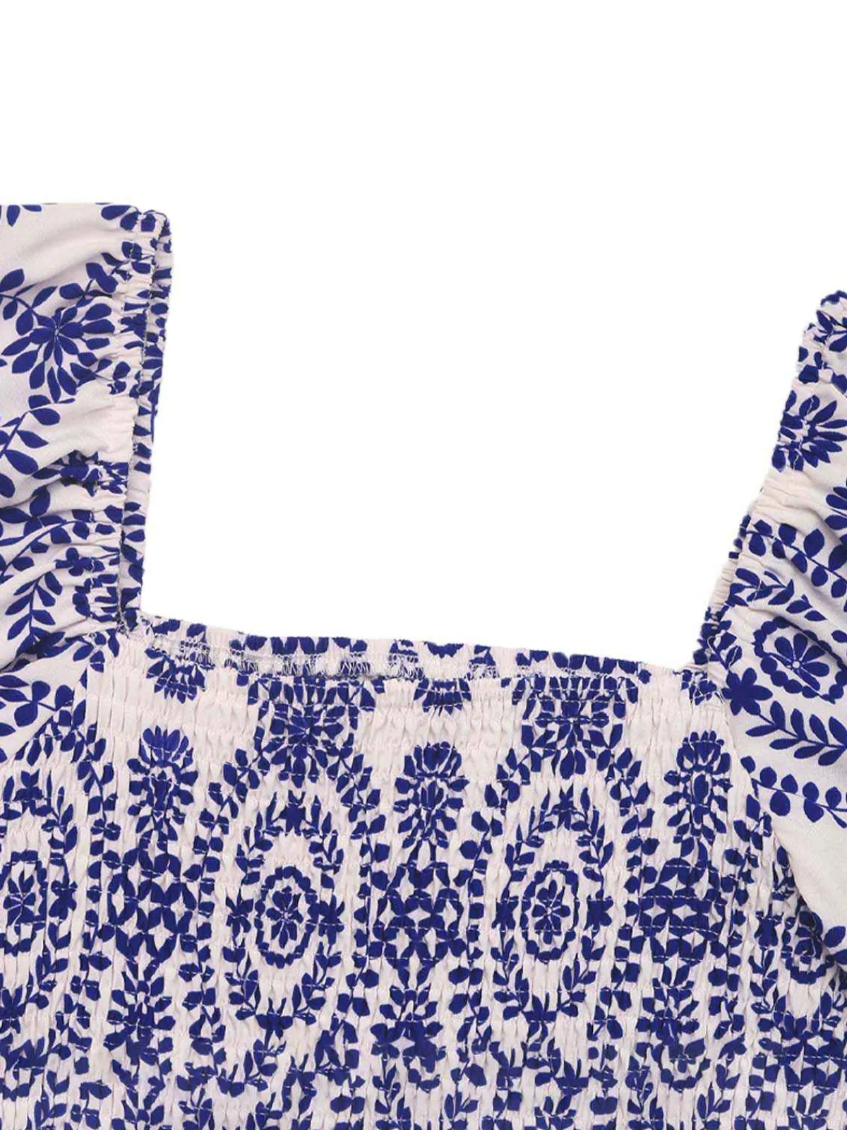 Clearance Retro Stage Blue 1930s Tribal Prints Square Neck Romper Dark Blue