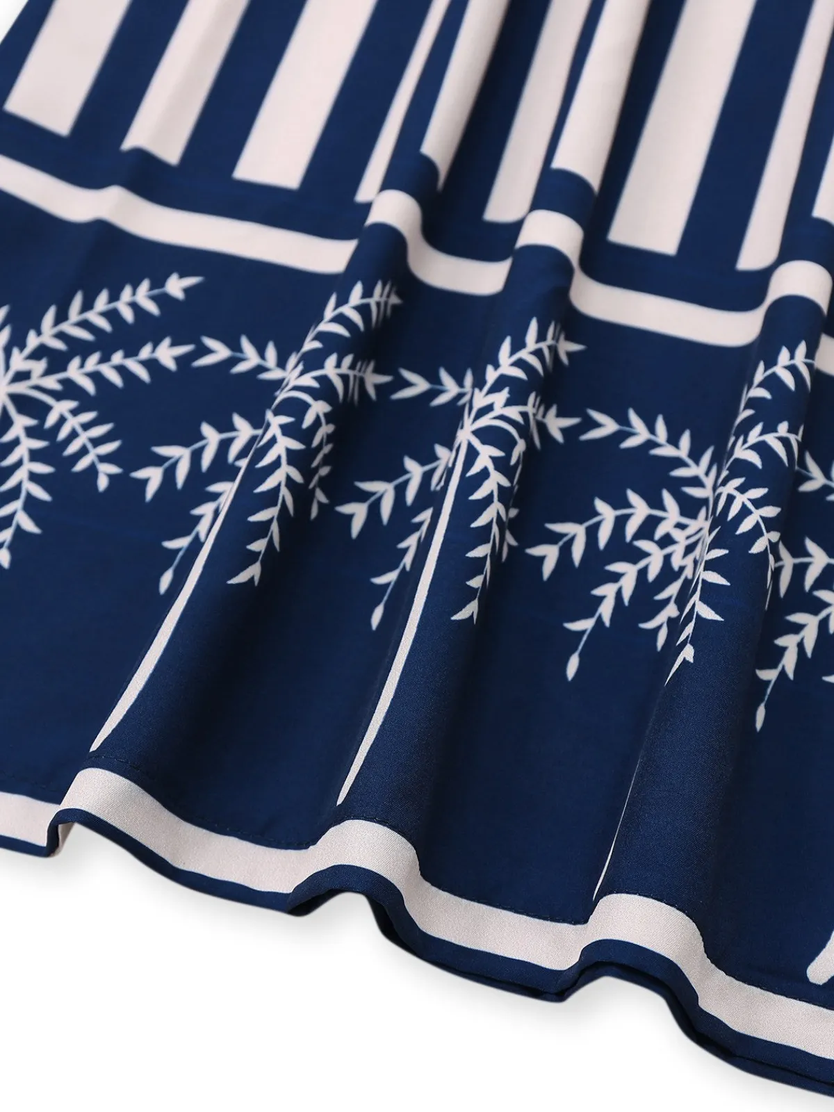 Hot Retro Stage 1930s Vertical Stripes Palm Trees Jumpsuit Blue