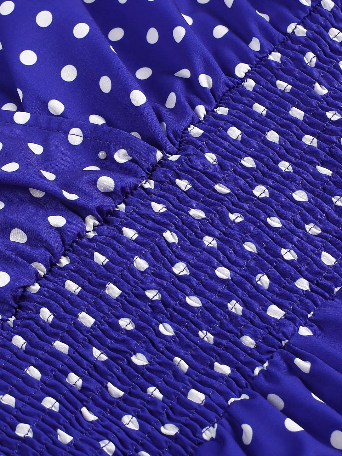 Best Retro Stage 1940s V-Neck Polka Dots Romper Blue