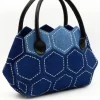 Sale Retro Stage Blue Vintage Prismatic Embroidered Tote Bag
