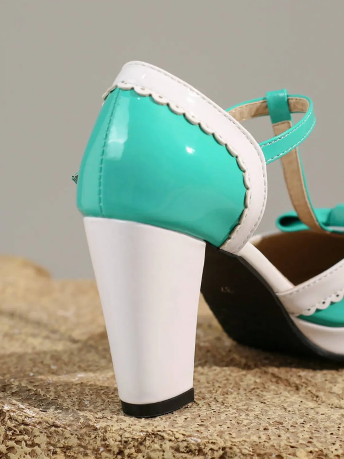 Hot Retro Stage Bowknot Chunky Heels Mary Jane Shoes