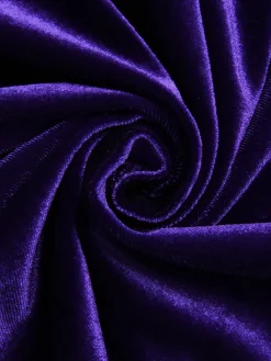 Outlet Retro Stage 1980s V-Neck Lace Velvet Dress Bright Purple