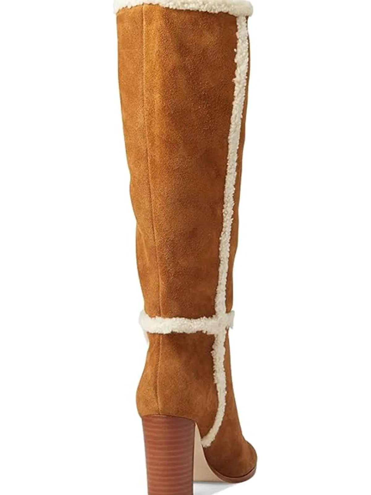 Sale Retro Stage Flannelette Patchwork Chunky Heel Boots Brown