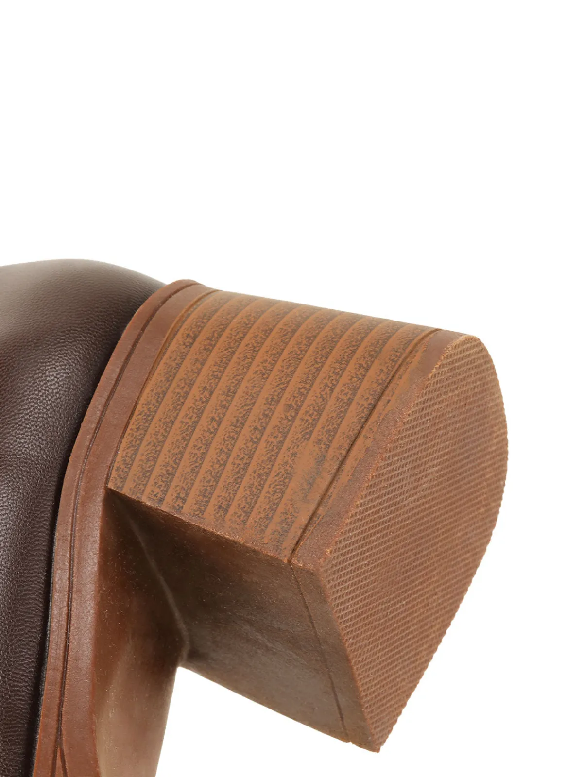 Online Retro Stage Retro Square Toe Chunky Heels Brown