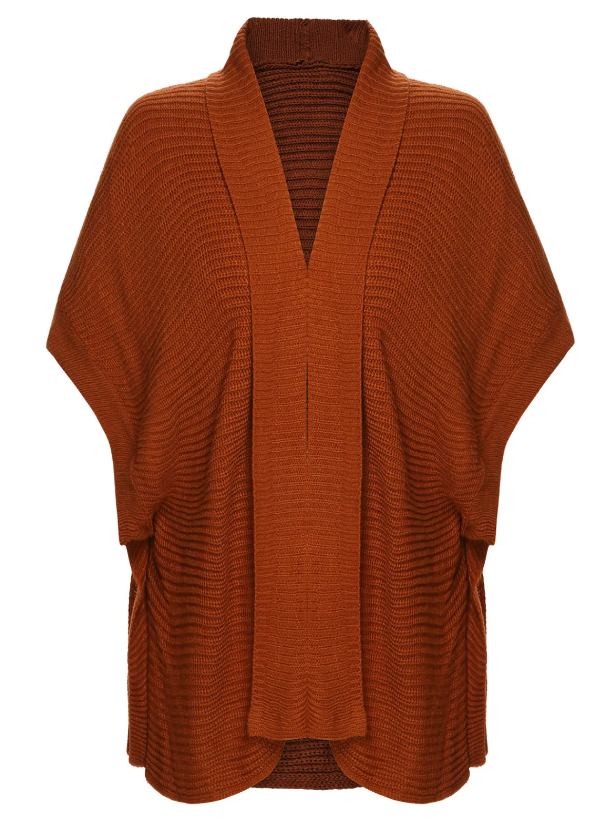 Clearance Retro Stage 1950s Bat Sleeve Knitted Solid Cardigan Brown
