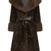 Fashion Retro Stage Brown 1950s Faux Fur Leopard Coat