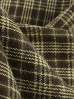 Best Retro Stage 1950s Lapel Bow Decor Plaids Dress Brown