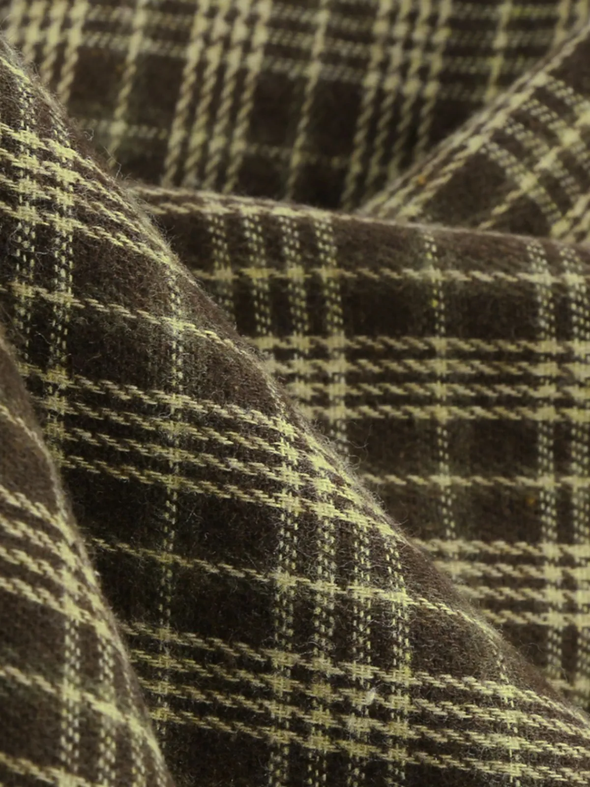 Best Retro Stage 1950s Lapel Bow Decor Plaids Dress Brown