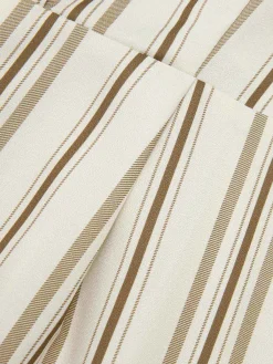 Sale Retro Stage 1930s Stripes Spaghetti Straps Jumpsuit Brown