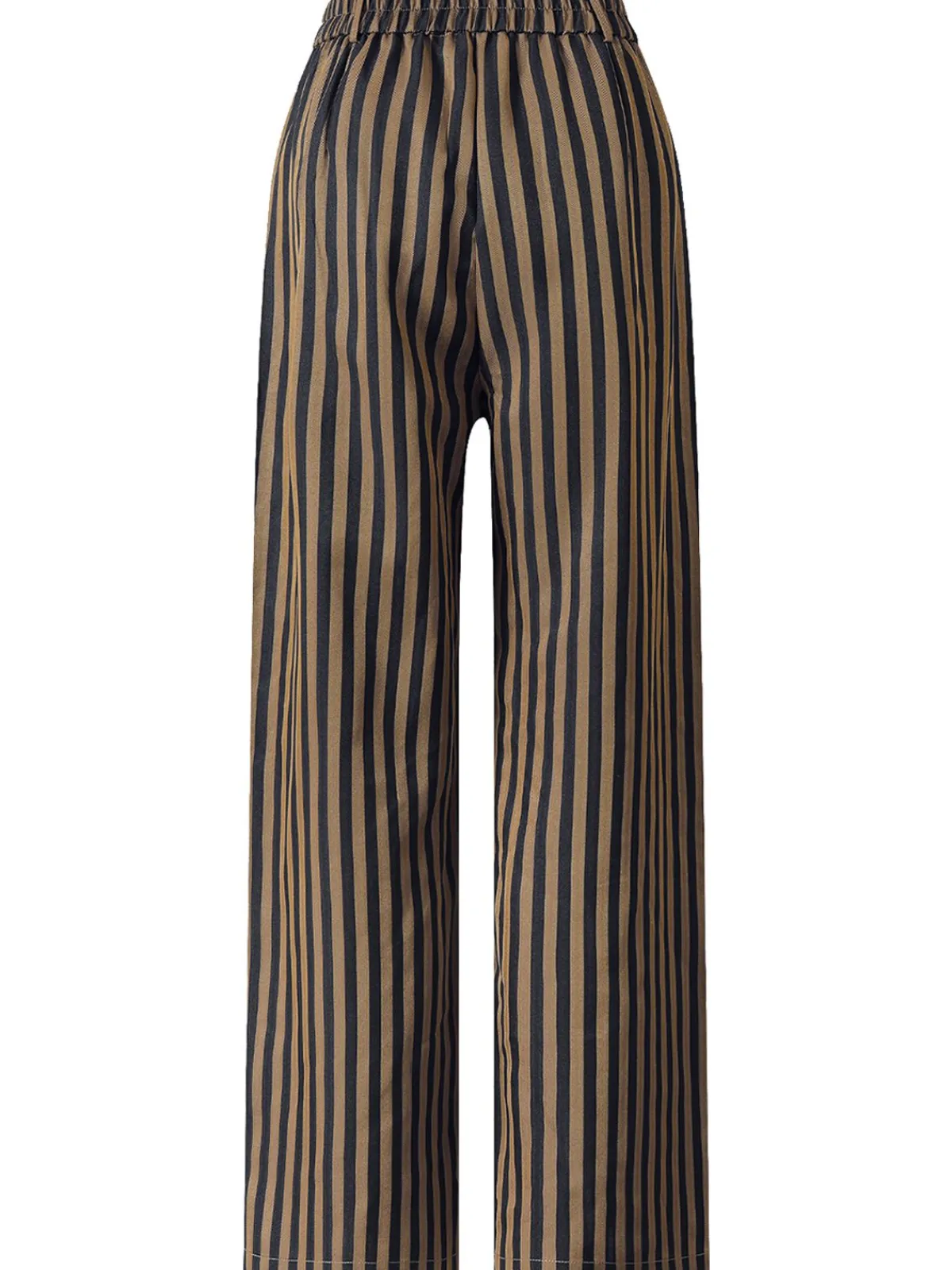 Best Retro Stage 1940s Stripes Straight-Leg Pants Brown