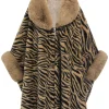 Sale Retro Stage Camel 1970s Fur Tiger Stripe Cape Coat