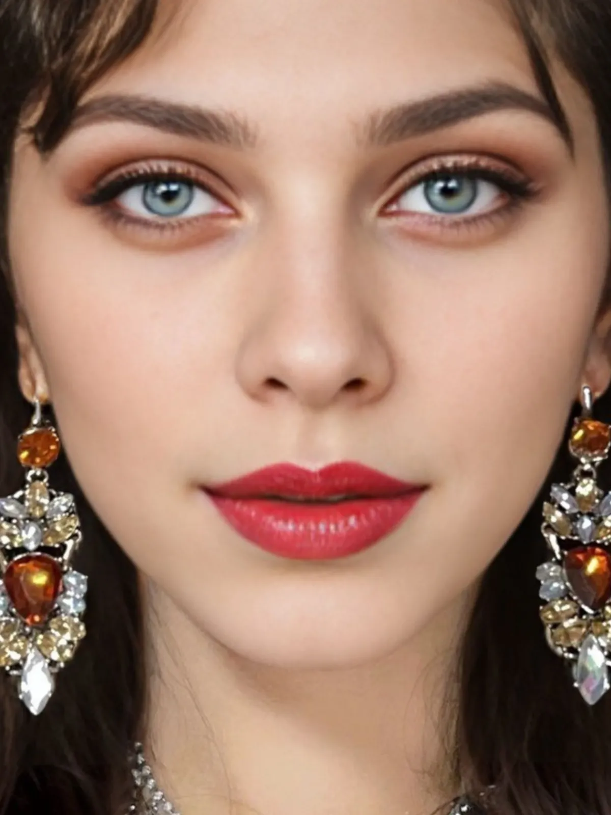 Clearance Retro Stage Champagne Alloy Vintage Rhinestone Earrings