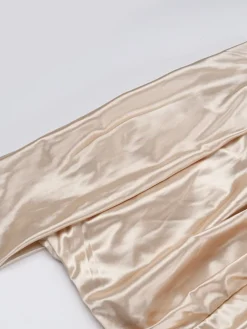 Online Retro Stage 1930s Off Shoulder Slit Satin Dress Champagne