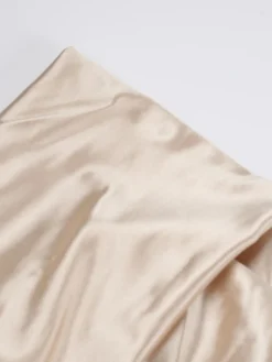 Online Retro Stage 1930s Off Shoulder Slit Satin Dress Champagne